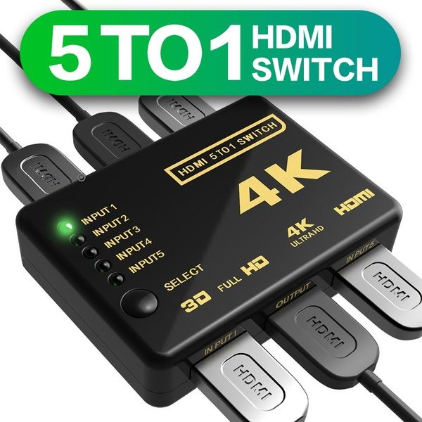 Hdmi%20Switch%205%20To%2001%204K%20%20Ultra%20Hd%201080P%20Hdmi%20Switch%20Selector%20Splitter%20With%20Hub%20Ir%20Remote%20Controller%20For%20Hdtv%20Dvd%20Tv%20Box%20-%20Image%203