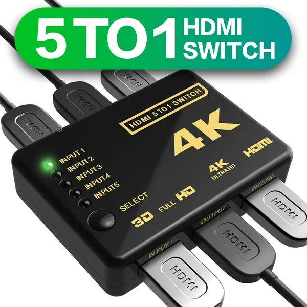 Hdmi%20Switch%205%20To%2001%204K%20%20Ultra%20Hd%201080P%20Hdmi%20Switch%20Selector%20Splitter%20With%20Hub%20Ir%20Remote%20Controller%20For%20Hdtv%20Dvd%20Tv%20Box%20-%20Image%203
