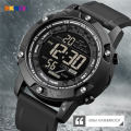 SKMEI 1762 Digital Multifunction Waterproof 2 Time Luminous Watch For Men - Black. 