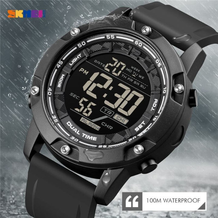 SKMEI%201762%20Digital%20Multifunction%20Waterproof%202%20Time%20Luminous%20Watch%20For%20Men%20-%20Black%20-%20Image%205
