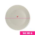 White Melamine Snack Plate Set – 8" Diameter, Break-Resistant, Stain-Resistant (Set of 6). 