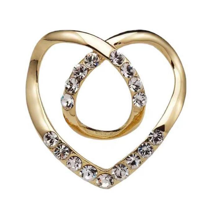 CARAT Square Scarf Buckle Decorative Women Love Heart Shawl Knotted Ring Clip