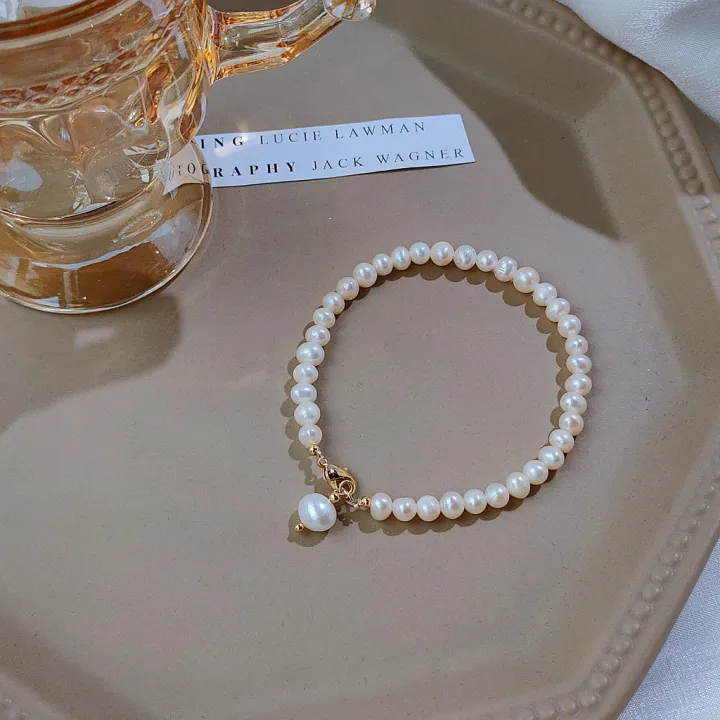 %E3%80%90Mega%20Sale%E3%80%91Bright%20Eyes%20Vintage%20Style%20Natural%20Pearl%20Plated%2014K%20Gold%20Simple%20Super%20Fairy%20Beautiful%20Noble%20Bracelet%20Women's%20Bracelet%20-%20Image%204