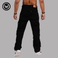 Wraon Black Solid Premium Casual Denim Cargo Jeans Pant For Men - Fashion | Pants For Men | Men's Wear | Cargo Pants |. 