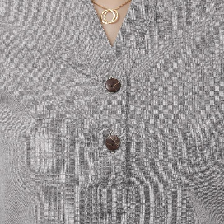 Creative%20Touch%20Grey%20Front%20Buttoned%20Premium%20Quality%20Cotton%20Kurta%20Shirt%20For%20Women%20WTP4796%20-%20Image%205