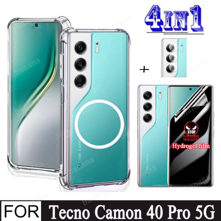 Tecon%20Camon%2040Pro%20Case%20Magnetic%20Sticker%20Shockproof%20Phone%20Case%20for%20Tecon%20Camon%2040%2030%20Pro%204in1%20Soft%20Hydrogel%20Film+%20Camera%20Lens%20Film%20-%20Image%202