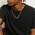 Pearl Bead Necklace for Men Boys,Natural Hematite Beaded Collars,Hip Hop Simple Jewelry Gifts. 
