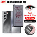 3in1 Tecno Camon 40 Anti-Spy Privacy Tempered Glass for Tecno Camon 30 Pro Screen Protector + Lens Protective Film. 