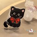Trendy Universal Phone Case Bracket Funny Black Kitten AirBag Phone Holder Creative Adhesive Drop Glue Retractable Stand Cartoon Litten Cat Cute Puppy Painting Phone Stand Support. 