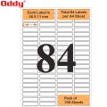 Oddy A4 Self Adhesive Paper Label Stickers for Laser & Inkjet Printers - 84 Labels per Sheet - Pack of 100 Sheets, for Shipping, Address, Folders, Industrial use. 