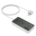 HOCO AC7A 10A 17W 7 Port USB Charger 3USB-A+1USB-C+3AC Fast Charging Multiplug. 