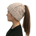 Trendygirl Long Hair Beanie Cozy Winter Knit Hat with Ponytail Hole for Women Warm Anti-slip Beanie for Cold Weather Soft Twist Texture Ear. 