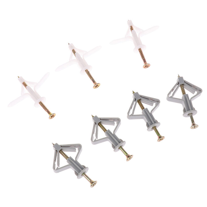 20Pcs Expansion Drywall Anchor Kit With Screws Self Drilling Wall Home Pierced A JUE