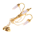 1 Piece 1:12 Mini 4 Arm Ceiling Lamp Chandelier LED Lamp Decoration Gold. 