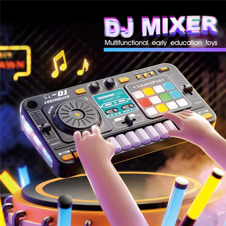 Children%20Simulation%20Multifunctional%20DJ%20Mixer%20Controller%20DJ%20Player%20Music%20Entertainment%20Toy%20-%20Image%202