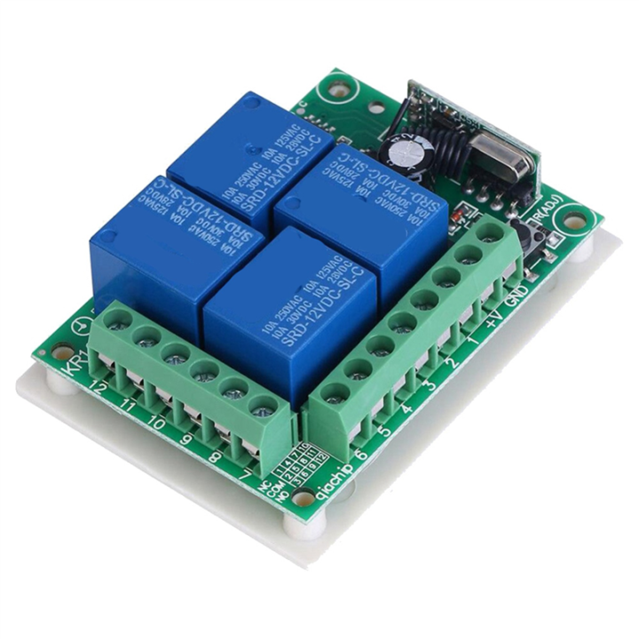 NAMUNY%202X%20Universal%20Wireless%20Remote%20Control%20Switch%20DC%2012V%204CH%20Relay%20Receiver%20Module%20with%204%20Channel%20RF%20Remote%20433Mhz%20Transmitter%20-%20Image%204