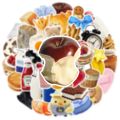 Artsy Home 50 Pieces Ins Korean Style Food Scrapbooking Notebook Laptop Waterproof Stickers. 