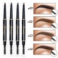 Waterproof EyeBrow Pencil Triangular Tip with Brush Makeup - 2 In 1 Eyebrow Pencil. 