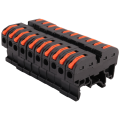 DIN Rail Terminal Blocks Kit, with Universal Compact Connectors, Connection Bar, Marker Strip, Screws, 28-12 AWG. 