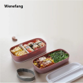 Wenefang New Portable Leak-proof Food Double-layer Bento Box Lunch Box Lunch Box for Kids Food Container Food Storage Snack. 