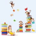 Monkey Wall Decals Animals Kids Learning Wall Stickers Baby Nursery Bedroom Living Room Wall Decor. 