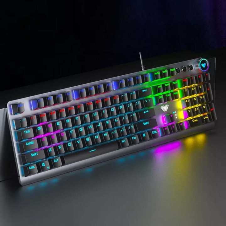 AULA S2056 Mechanical Membrane Gaming Keyboard USB Wired Backlight Metal ABS Floating Keycap