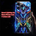 Abyssal Battle Armor Sound Music Control Led Light Phone Case For Samsung S24 S23 S22 S21 S20 FE Note 10 20 Plus Ultra A54 A14. 