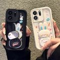 Case for infinix smart 9 infinix 50i 5g smart 10 plus phone casing BACK COVER Softcase Silicone shockproof Cover new design aesthetic mirror Rabbit with holder JTCETZJ01. 