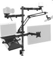 MG All in One Computer Studio Desk Mount Dual Monitor Mount Laptop Stand Live stream Arms Compatible Cameras Lighting tablets. 