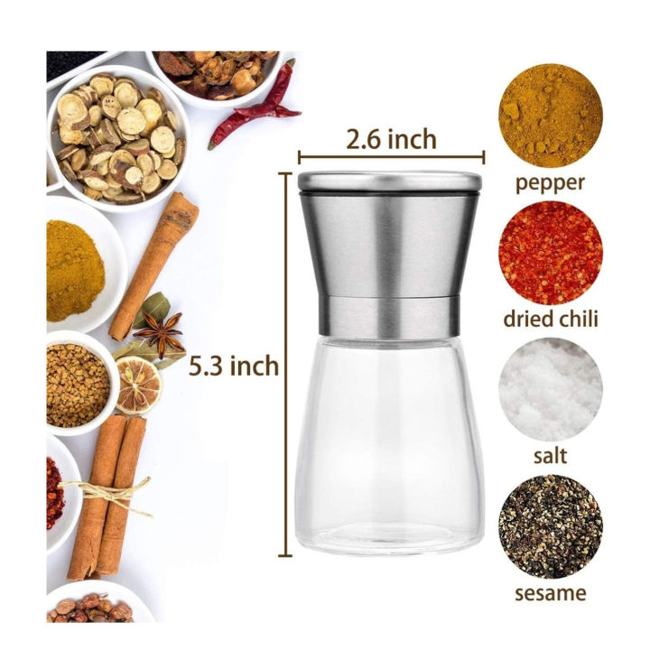 Professional Stainless Steel Salt and Pepper Grinder with Adjustable Coarseness with