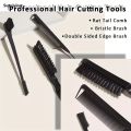 Sutuiying 6pcs Wooden Comb Set with Bamboo Handles - Boar Bristle Teasing Profesional Smoothing Combs men Bottle Perfect for Slicked Back Hairstyles. 