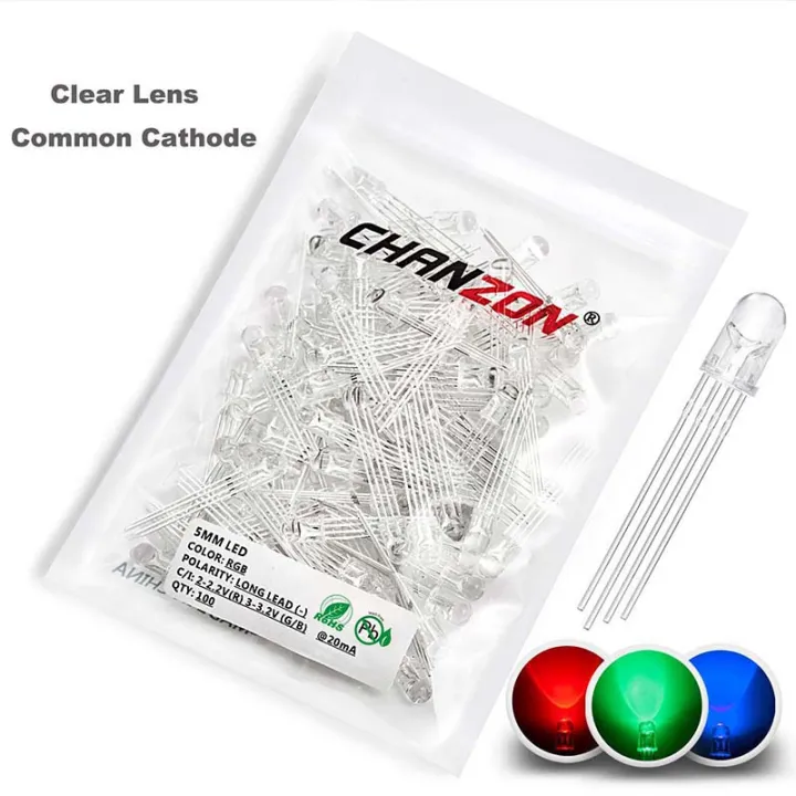 100%20Pcs%205mm%20Led%20Diode%20Rgb%20Light%20Emitting%204Pin%20Common%20Anode%20Cathode%20F5%202V%203V%20Tricolor%20Multicolor%20Clear%20Diffused%20Diy%20Lamp%20Bulb%20-%20Image%205