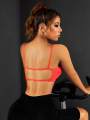 Yoga Short Upper Light Back Fitness Bra Bra Strap Open Women's Fitness Impact Shirt. 