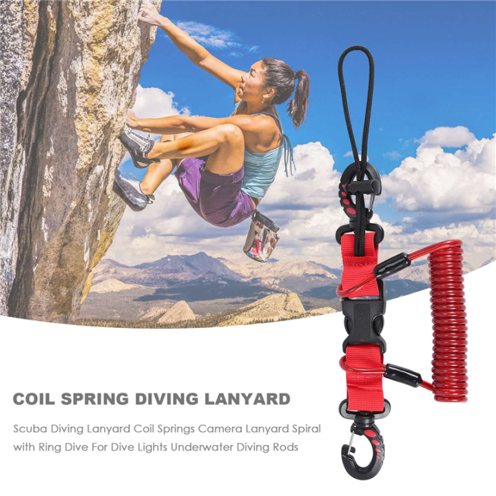 Scuba%20Diving%20Lanyard%20Coil%20Springs%20Camera%20Lanyard%20Spiral%20with%20Ring%20Dive%20for%20Dive%20Lights%20Underwater%20Diving%20Rods,Red%20-%20Image%207