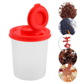 16PCS Salt and Pepper Shakers Moisture Proof Salt Shaker with Red Covers Lids Plastic Airtight Spice Jar Dispenser. 