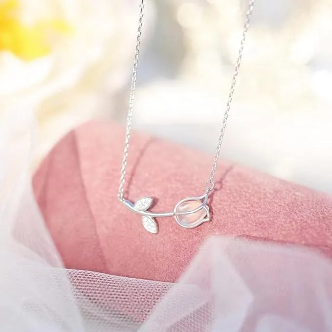 1%20Pcs%20Silver%20Plated%20Opal%20Zircon%20Tulip%20Flower%20Charm%20Pendant%20Necklace%20For%20Women%20Girls%20Jewelry%20Choker%20-%20Cute%20Tulip%20Flower%20Silver%20Necklace%20(Best%20Gift%20Ever)%20-%20Image%202