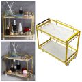 Golden Shelf Cosmetic Organizer Shelf Wrought Iron Lipstick Perfume Tray. 