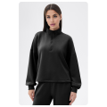 Women'S Half Zip Modal Loose Casual Stand Collar Sweatshirt 2025 Popular Long Sleeve Fall Pullover. 