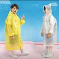 poncho Waterproof reusable with hood Childrens outdoor travel portable transparent raincoat. 