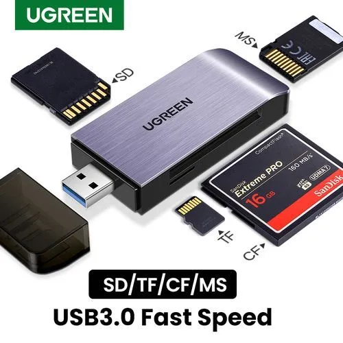 UGREEN%204-in-1%20Multifunction%20Card%20Reader%20USB-A%203.0%20to%20TF%20/%20SD%20/%20CF%20/%20MS%20with%205Gbps%20Transfer%20Speed%20-%20Image%202