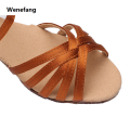Wenefang Girl Latin Dance Shoes Women's High Heels Satin Ballroom Party Luxury Modern Salsa Professional Dance Shoes Soft Sole Ladies 3cm/4cm. 