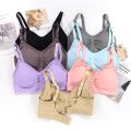 Supportive Maternity Nursing Bra: Comfortable Cotton Feeding Bra With Elastic Support and Adjustable Straps. 