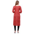 Red Chunari Print Kurti For Women. 