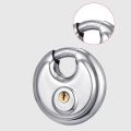 Durable Stainless Steel Disc Locking Padlock with 2 Keys 80/90mm Round Disc Lock Compact Rust Resistant Lock Cabinets. 