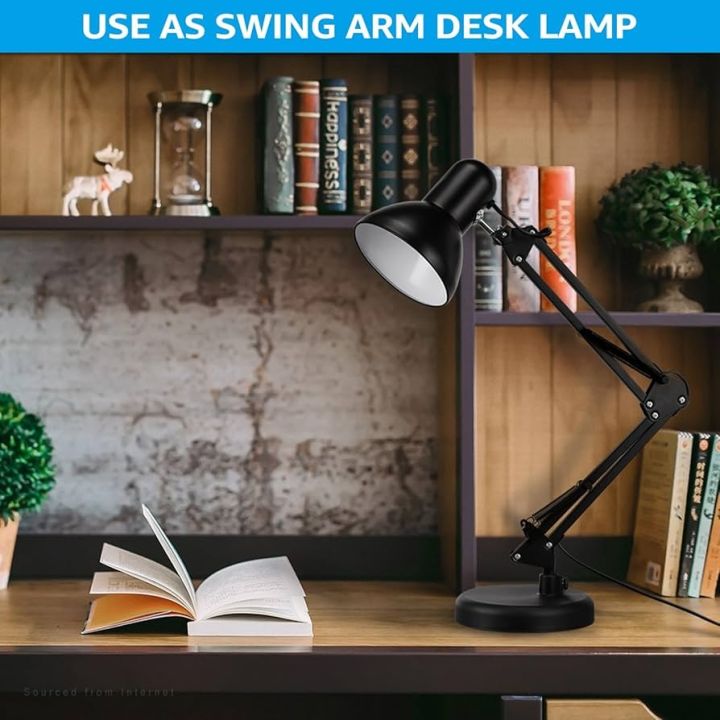 Full Metal Body Study Table Lamp,Multi-Joint, Adjustable Arm Metal Desk Lamp