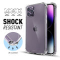 For iPhone 14 Pro Max 6.7" Clear case - Transparent Anti-Slip Soft Back Cover with Camera Protection. 