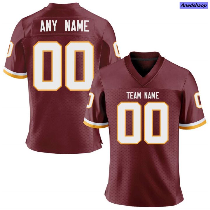 Anedshaop%20Custom%20Burgundy%20White%20American%20Football%20Jersey%20Personalized%20Printed%20women>women%20Team%20Name%20Number%20Men%20Women%20Youth%20Kids%20Uniform%20Fans%20Gift%20-%20Image%203