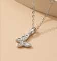 1 Piece Silver Friendship Clover Necklace Unicorn Good Luck Elephant Necklace with Message Card Gift Card. 