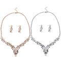 Gifts Accessories Flower Necklace  / Earrings Imitation  Engagement Bridal Wedding  Plated Jewelry Sets. 