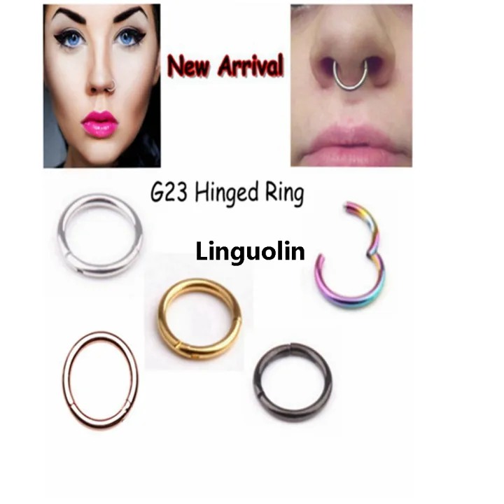 Linguolin%20Luxury%20%E3%80%90New%20Trend%E3%80%91UOTOP%201PC%206/8/10mm%20G23%20Titanium%20Hinged%20Segment%20Indian%20Nose%20Rings%20Hoop%20and%20Studs%2016G%20Septum%20Clicker%20Piercing%20Clip%20Body%20Jewelry%20-%20Image%205